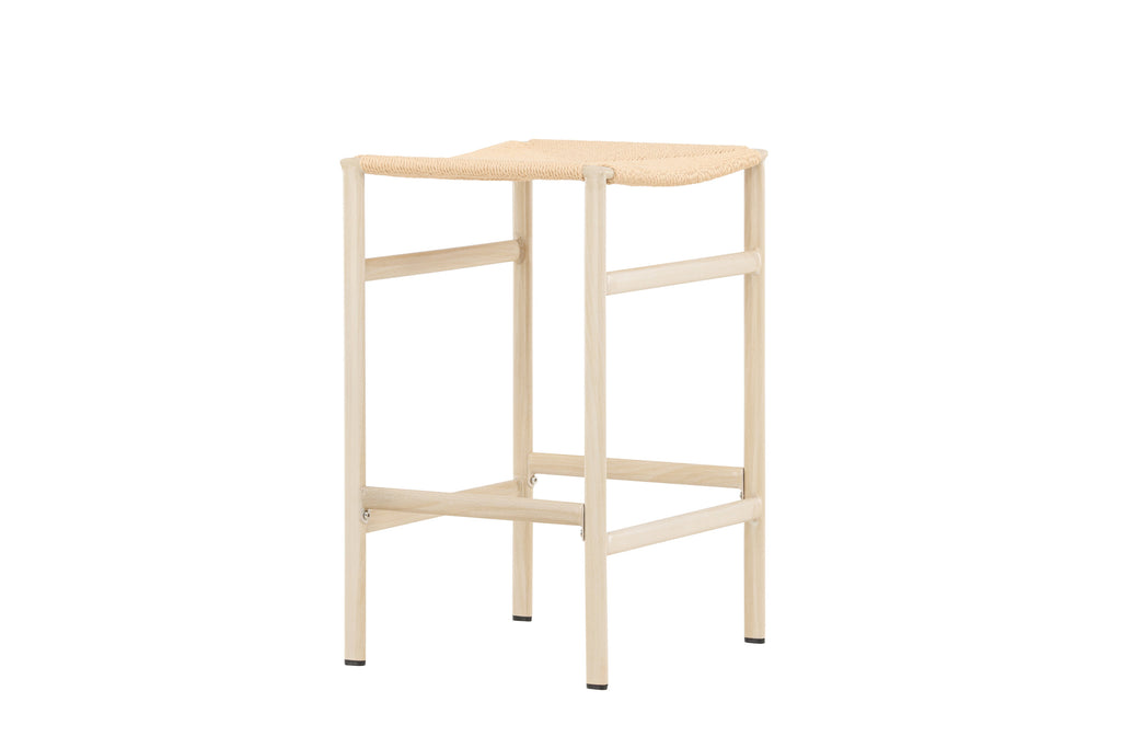 Polly barstol 2-pack vitlaserad med naturbeige rep