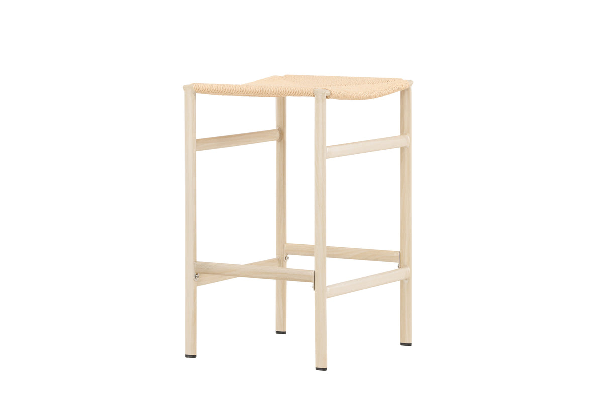 Polly barstol 2-pack vitlaserad med naturbeige rep