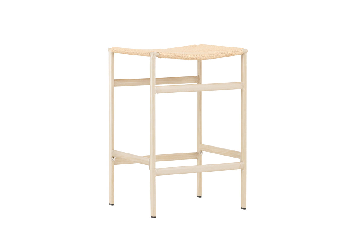 Polly barstol 2-pack vitlaserad med naturbeige rep