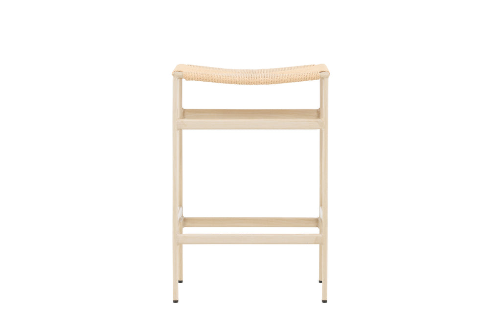 Polly barstol 2-pack vitlaserad med naturbeige rep