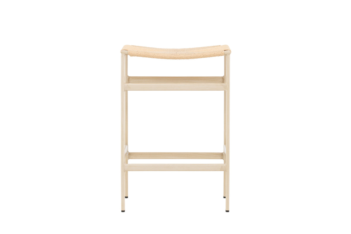 Polly barstol 2-pack vitlaserad med naturbeige rep