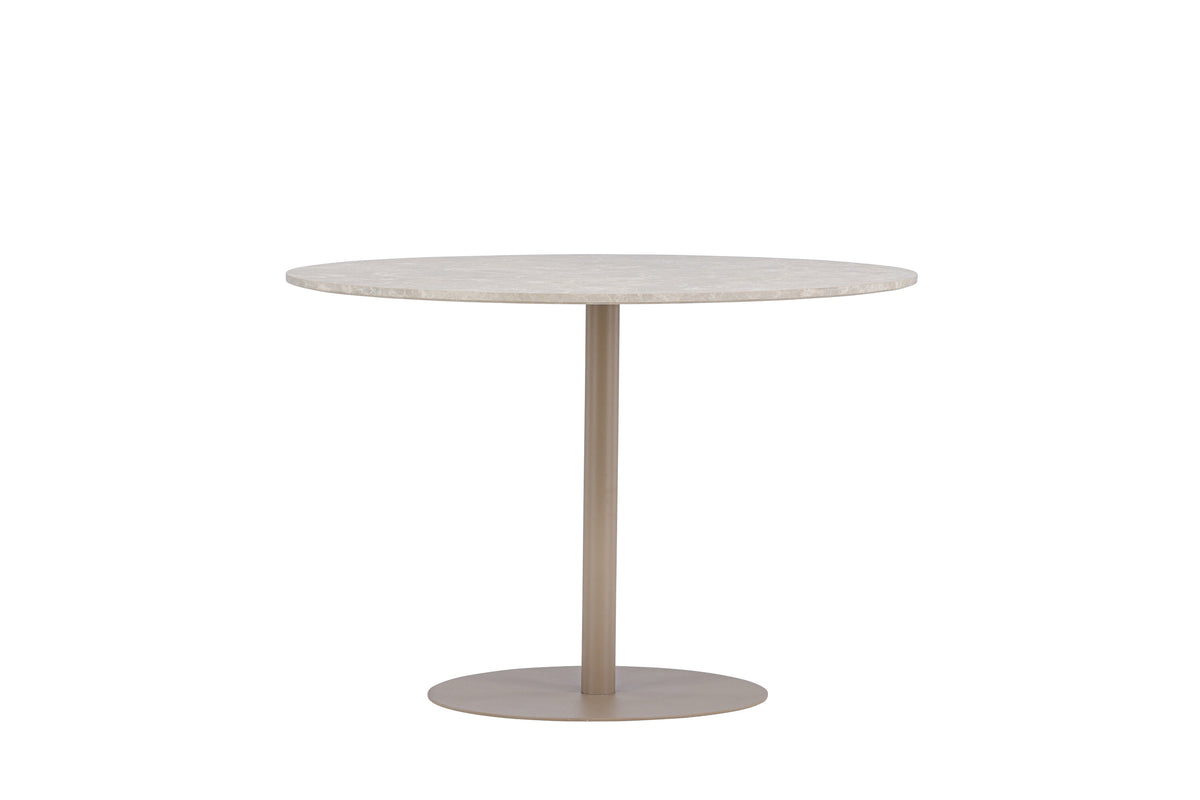 Lycke runt matbord Ø110 cm beige med marmorimitation