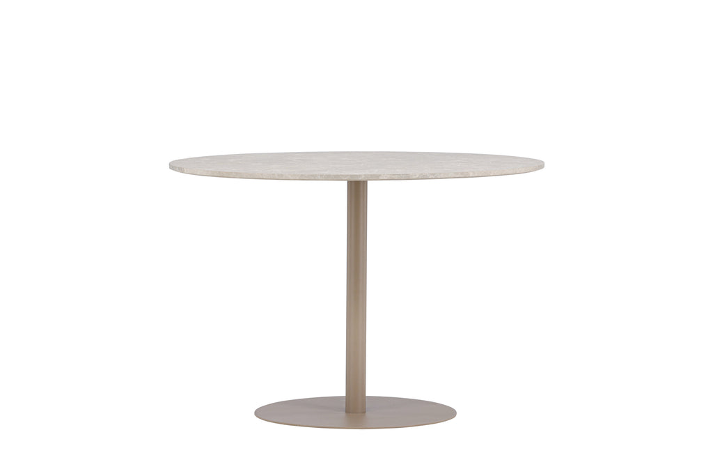 Lycke runt matbord Ø110 cm beige med marmorimitation