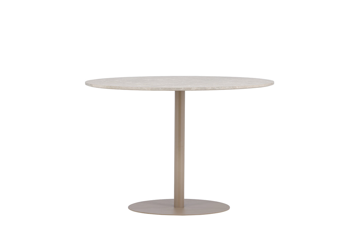 Lycke runt matbord Ø110 cm beige med marmorimitation
