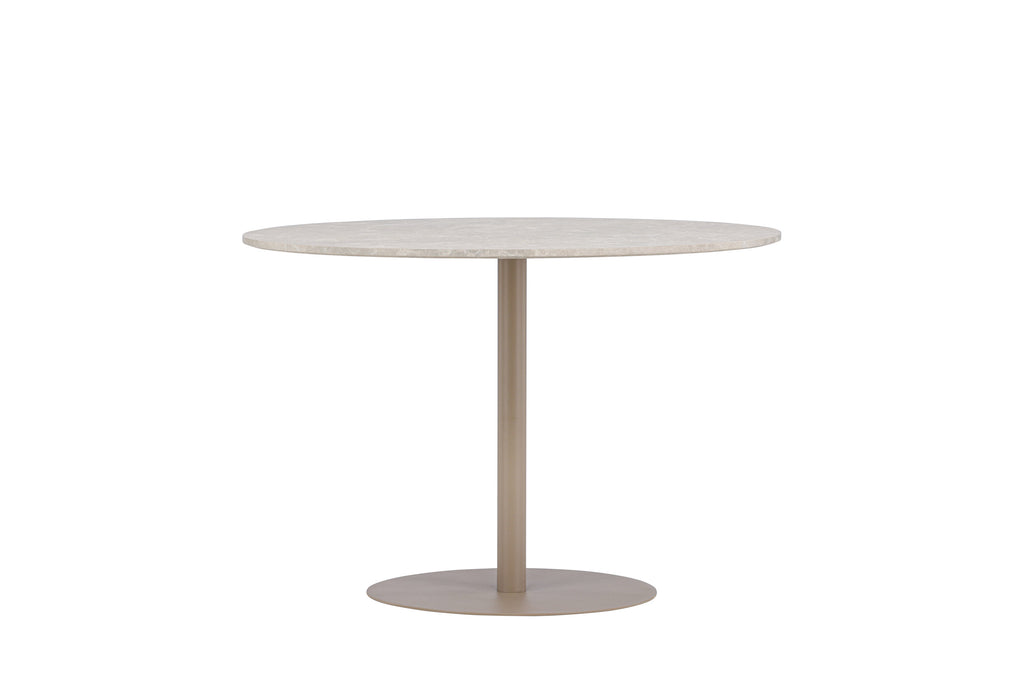 Lycke runt matbord Ø110 cm beige med marmorimitation
