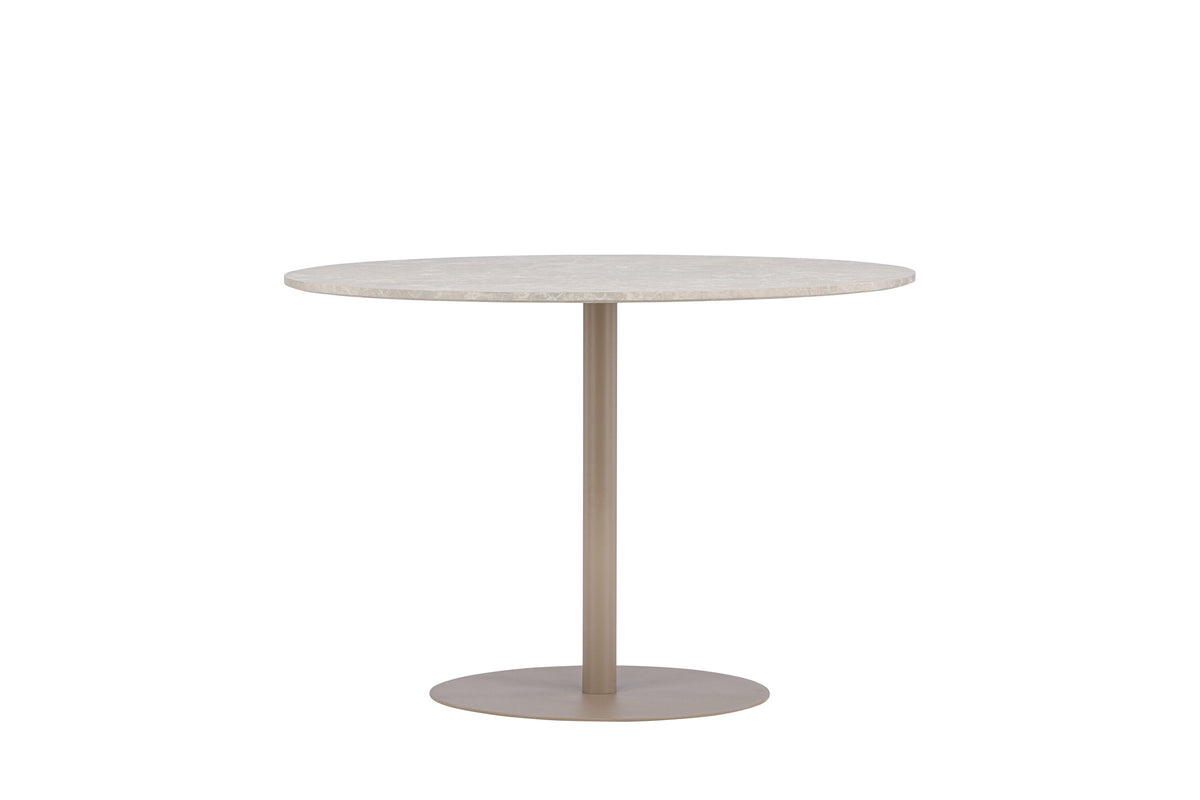 Lycke runt matbord Ø110 cm beige med marmorimitation
