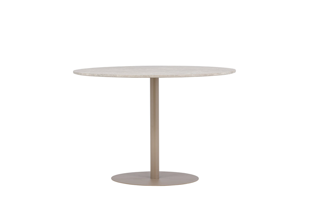 Lycke runt matbord Ø110 cm beige med marmorimitation