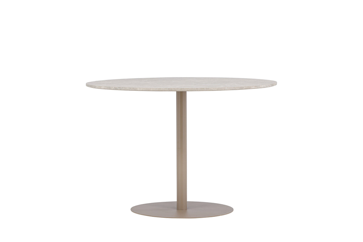 Lycke runt matbord Ø110 cm beige med marmorimitation