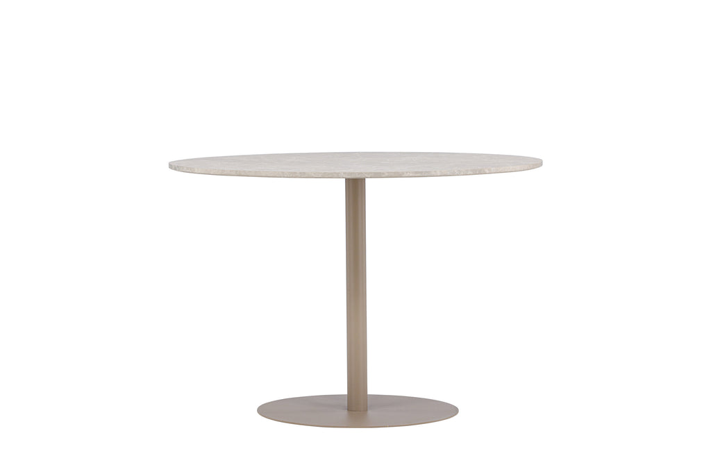 Lycke runt matbord Ø110 cm beige med marmorimitation