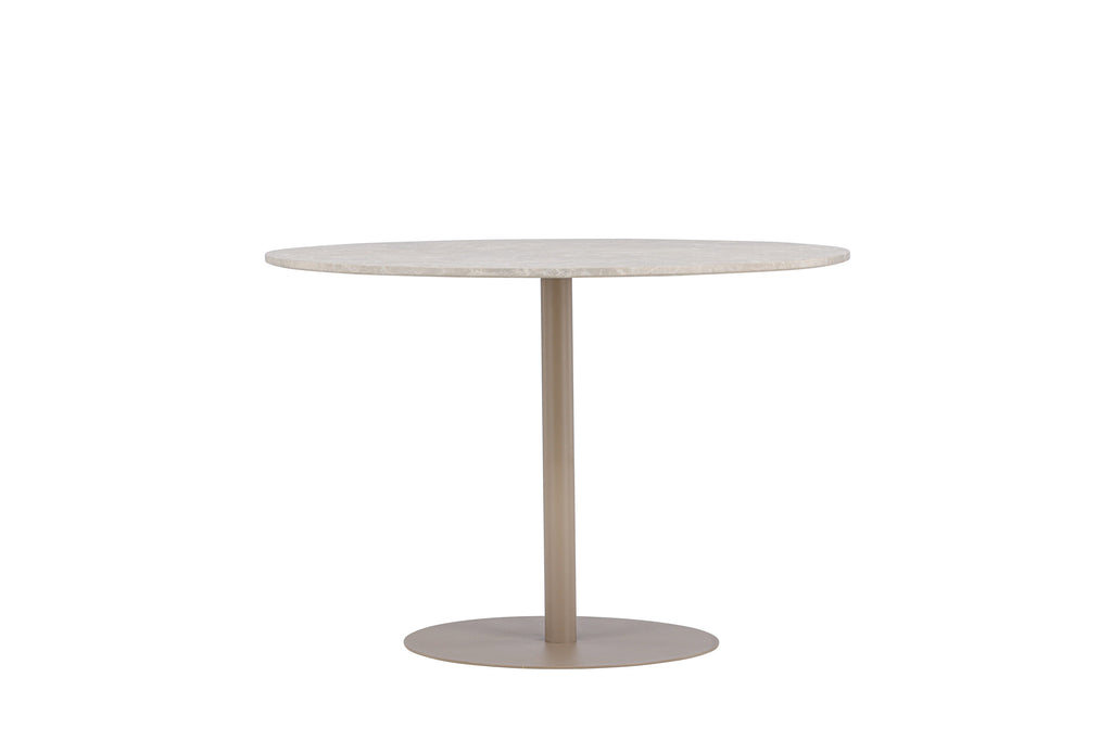 Lycke runt matbord Ø110 cm beige med marmorimitation
