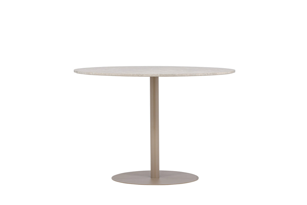 Lycke runt matbord Ø110 cm beige med marmorimitation