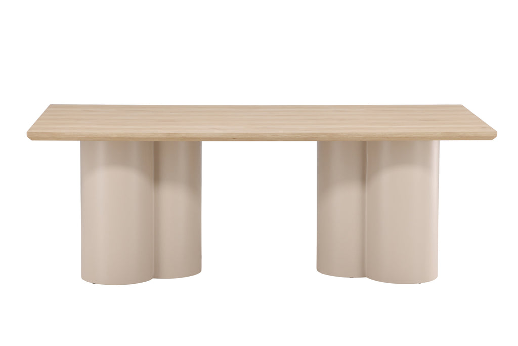 Olivia rektangulärt matbord 100x210 cm beige/vitlaserat