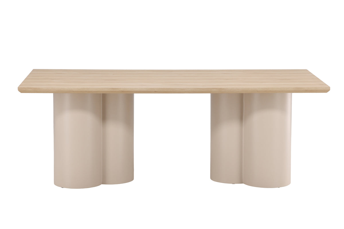 Olivia rektangulärt matbord 100x210 cm beige/vitlaserat