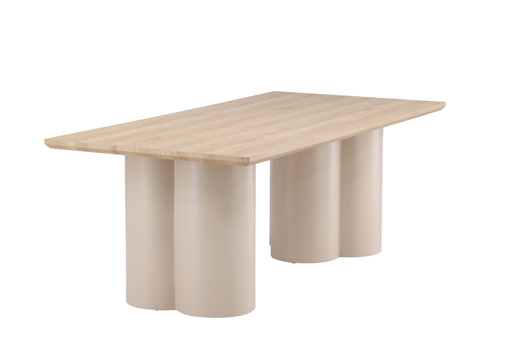 Olivia rektangulärt matbord 100x210 cm beige/vitlaserat