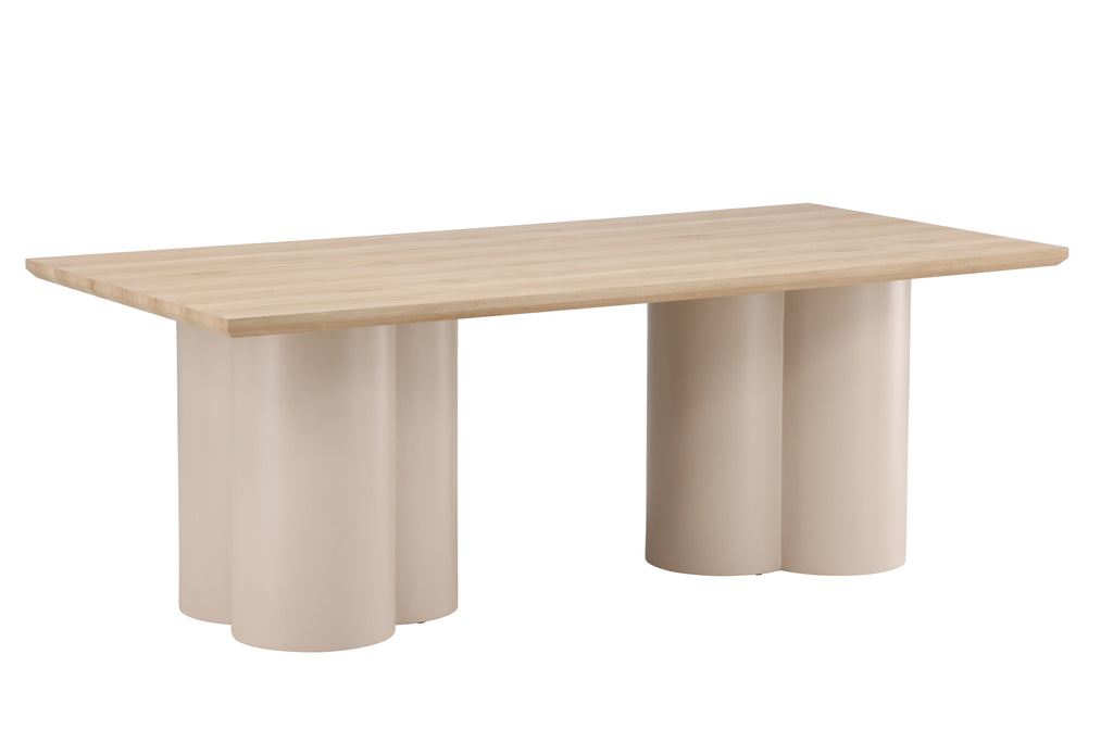 Olivia rektangulärt matbord 100x210 cm beige/vitlaserat
