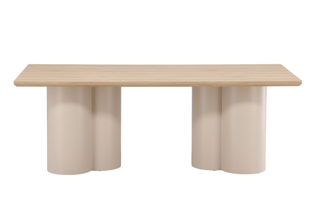 Olivia rektangulärt matbord 100x210 cm beige/vitlaserat