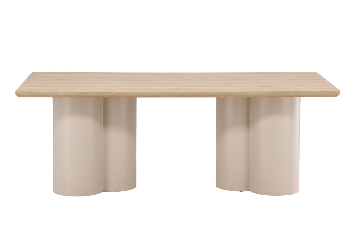 Olivia rektangulärt matbord 100x210 cm beige/vitlaserat