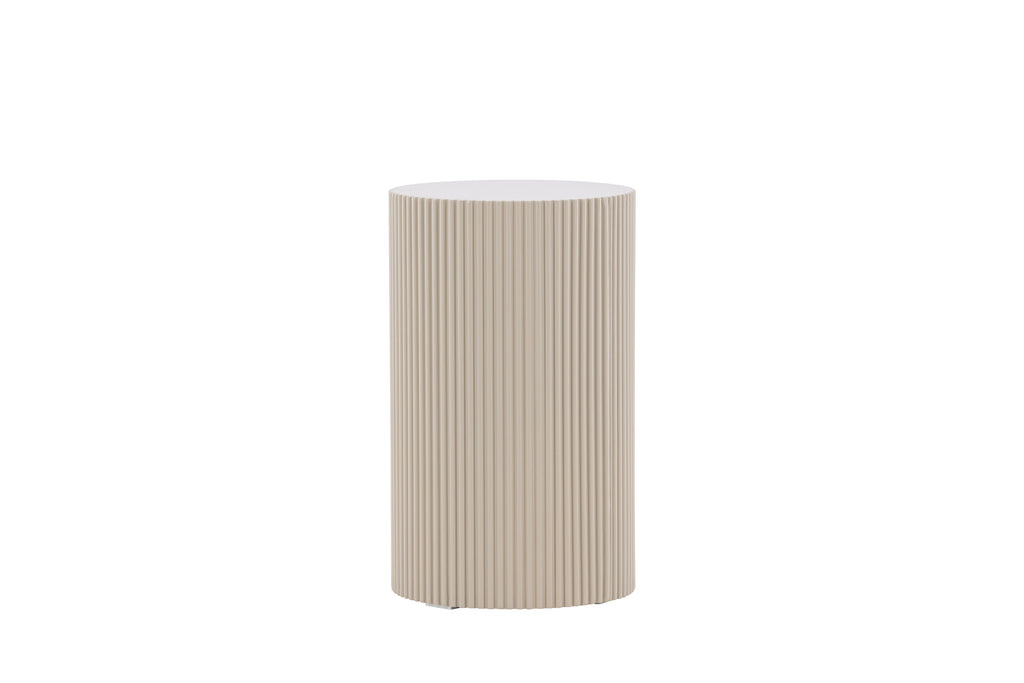 Lenox sidobord Ø30,5 cm beige MDF