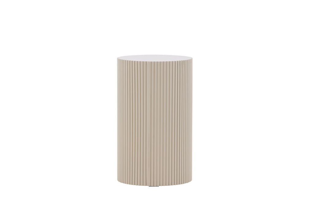 Lenox sidobord Ø30,5 cm beige MDF