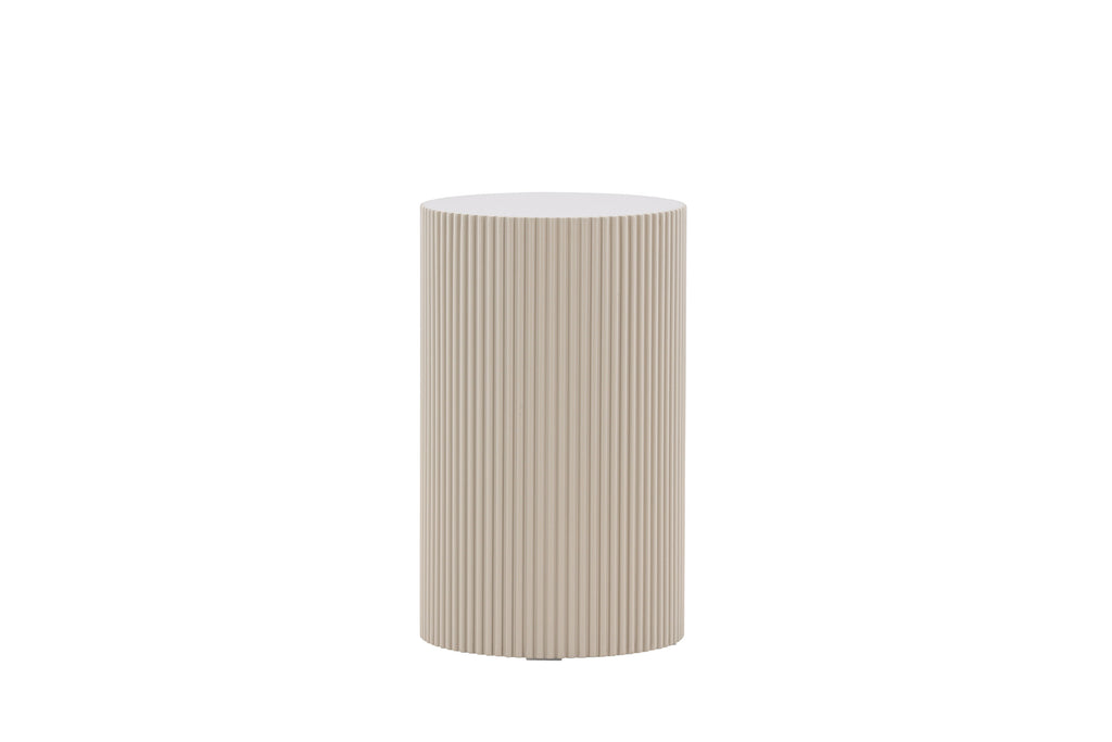 Lenox sidobord Ø30,5 cm beige MDF