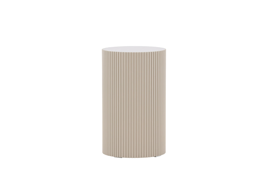 Lenox sidobord Ø30,5 cm beige MDF