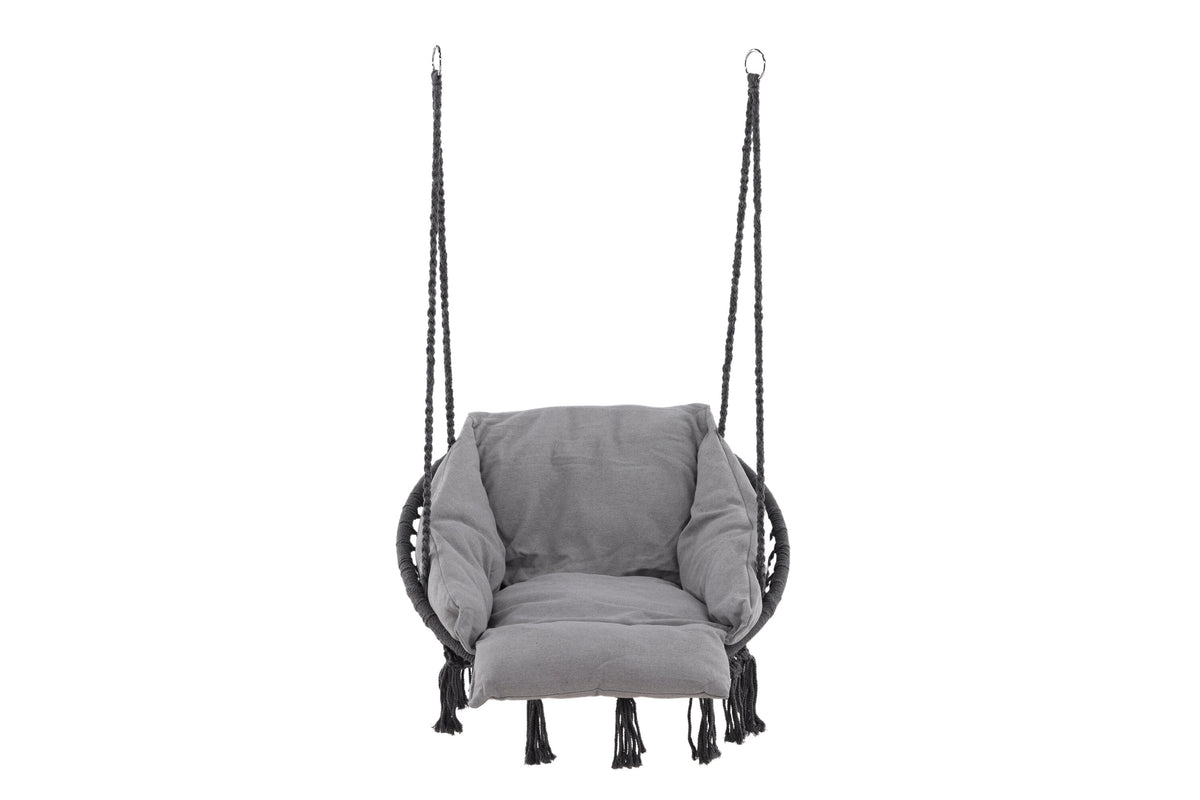 Hamtic hammock grå i stål och tyg med kuddar