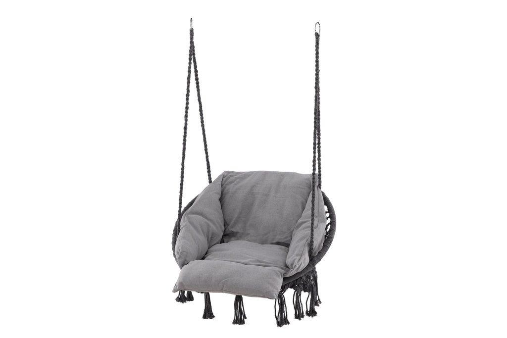 Hamtic hammock grå i stål och tyg med kuddar