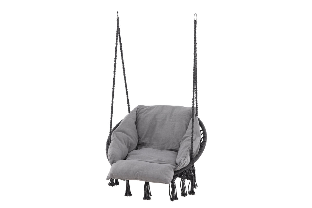 Hamtic hammock grå i stål och tyg med kuddar