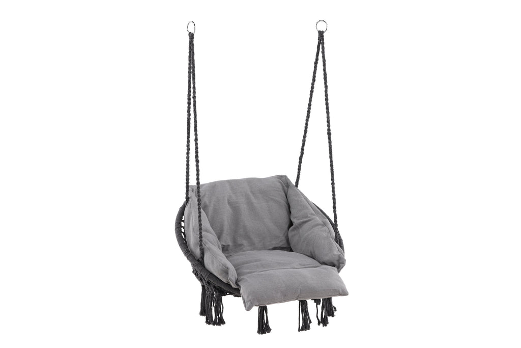 Hamtic hammock grå i stål och tyg med kuddar