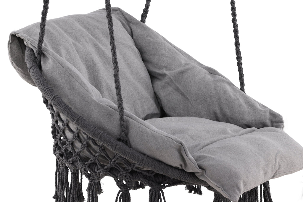 Hamtic hammock grå i stål och tyg med kuddar