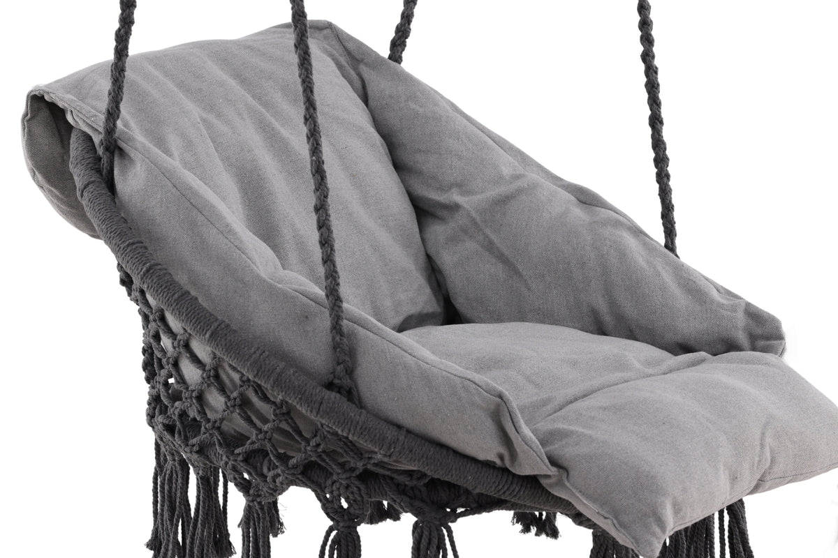 Hamtic hammock grå i stål och tyg med kuddar