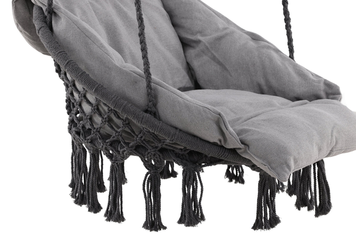 Hamtic hammock grå i stål och tyg med kuddar