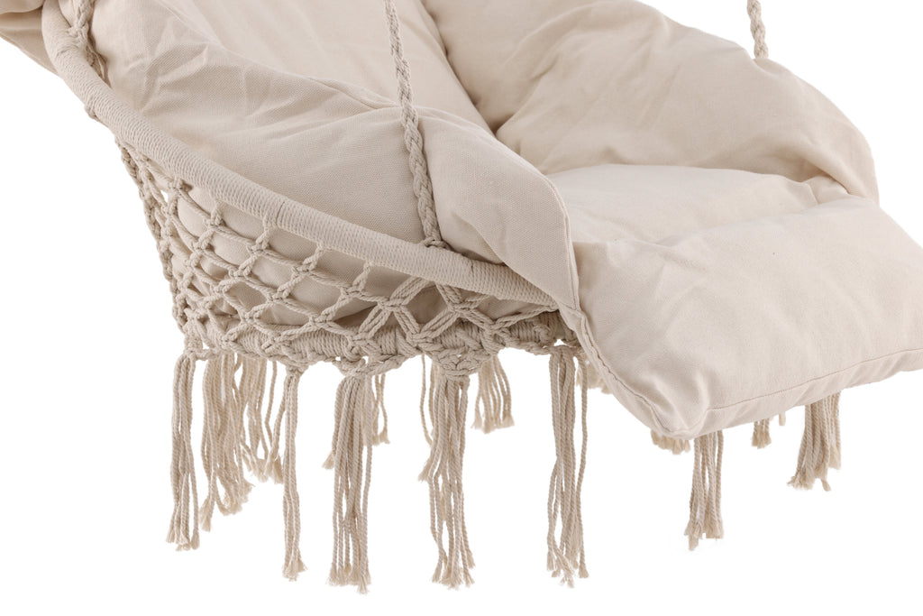 Hamtic hammock vit i stål och tyg med kuddar