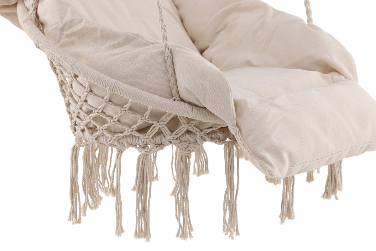 Hamtic hammock vit i stål och tyg med kuddar