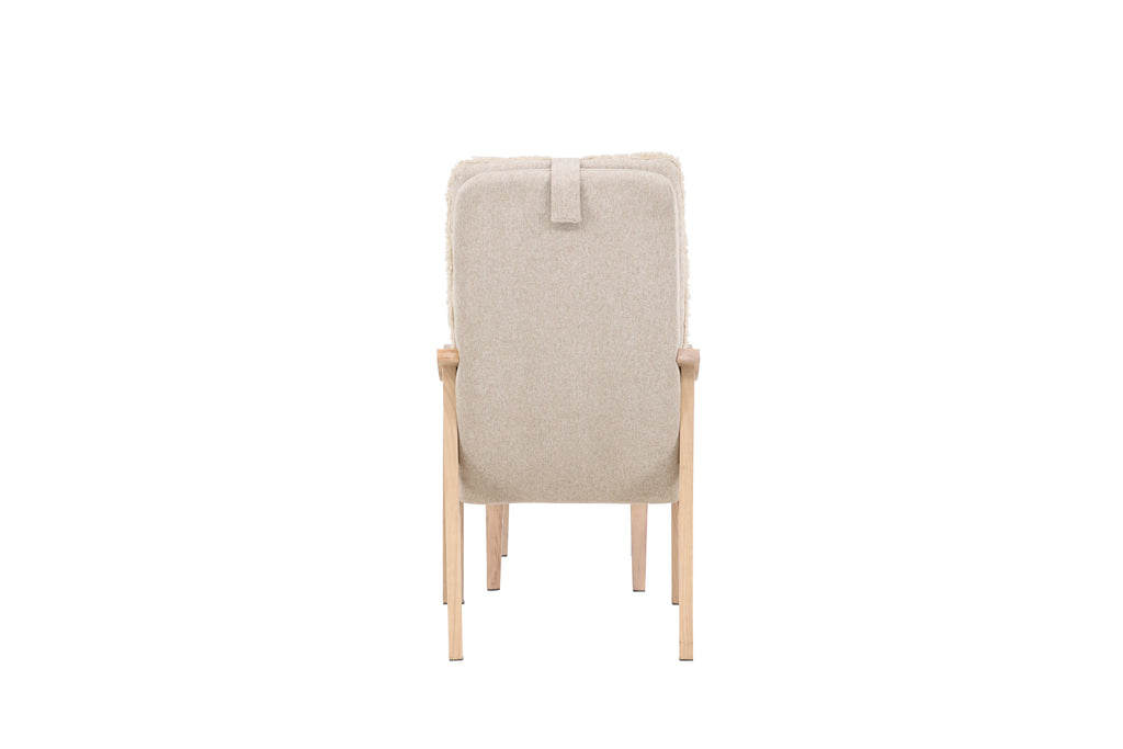 Fårö fåtölj sandbeige med träimitation