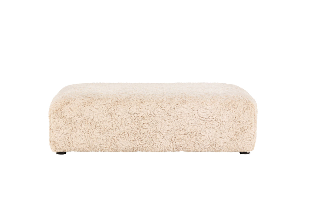 Frankie sittpuff 100x100 cm beige fuskpäls