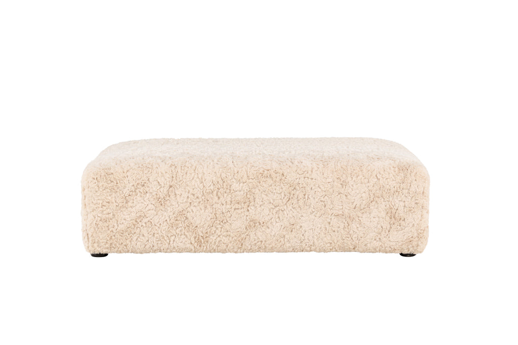 Frankie sittpuff 100x100 cm beige fuskpäls