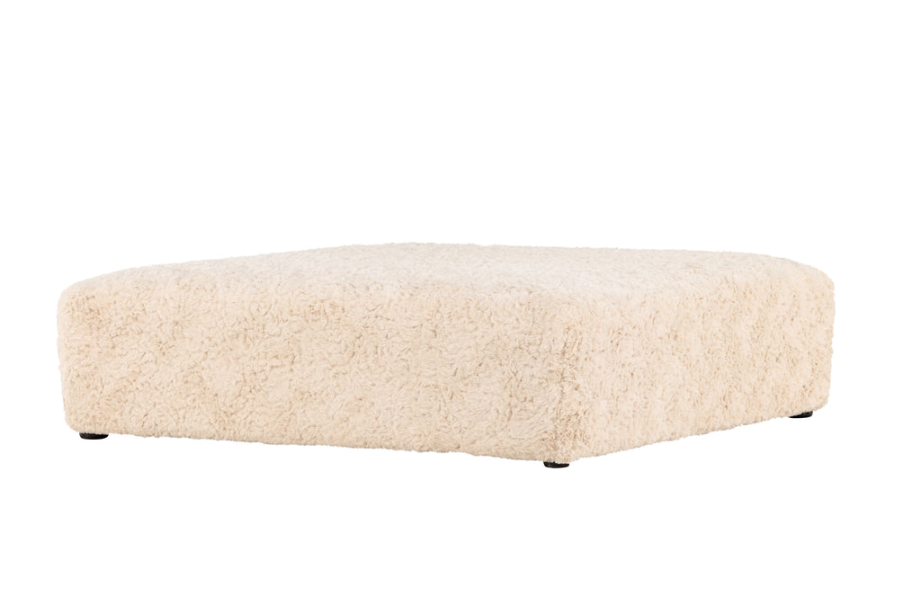 Frankie sittpuff 100x100 cm beige fuskpäls
