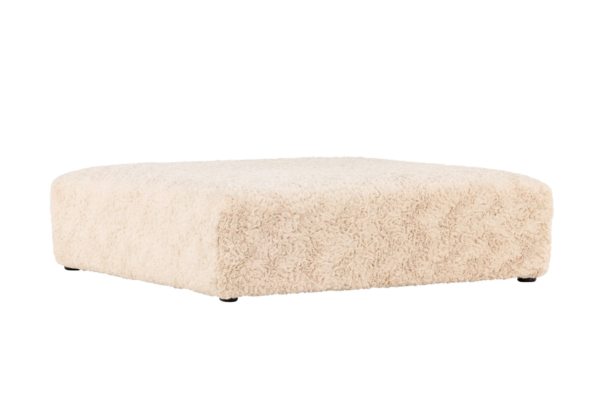 Frankie sittpuff 100x100 cm beige fuskpäls