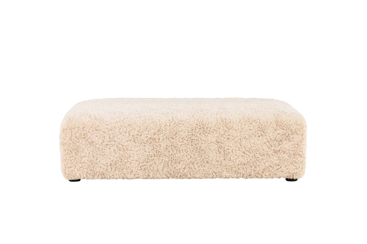 Frankie sittpuff 100x100 cm beige fuskpäls