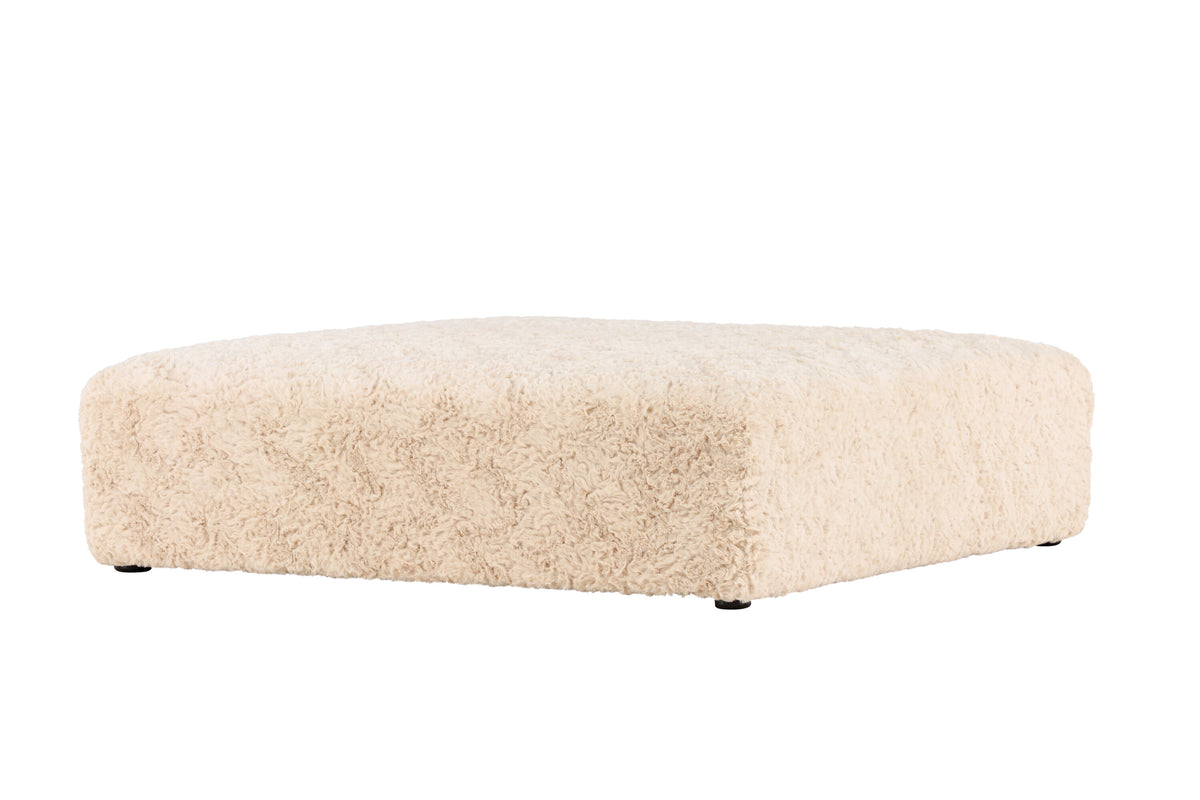 Frankie sittpuff 100x100 cm beige fuskpäls