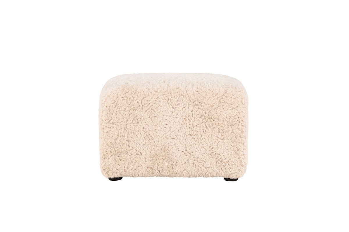 Frankie sittpuff 50x50 cm beige fuskpäls