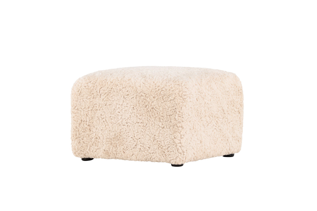 Frankie sittpuff 50x50 cm beige fuskpäls