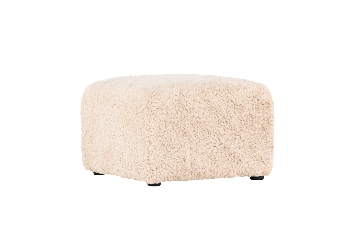 Frankie sittpuff 50x50 cm beige fuskpäls