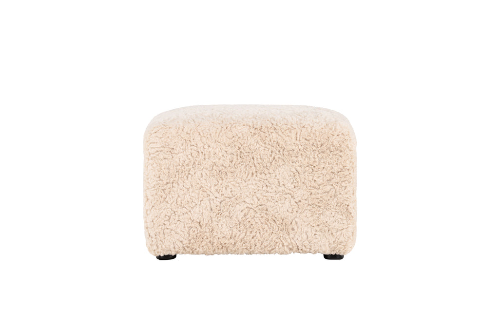 Frankie sittpuff 50x50 cm beige fuskpäls
