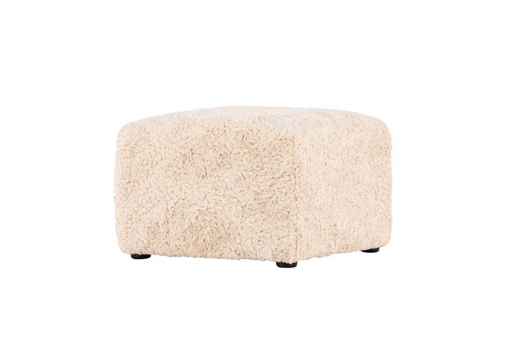 Frankie sittpuff 50x50 cm beige fuskpäls