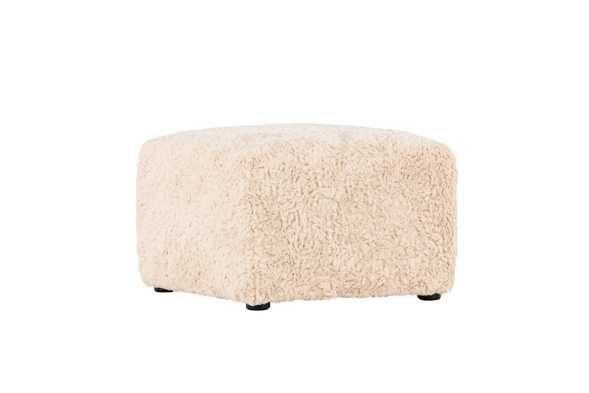 Frankie sittpuff 50x50 cm beige fuskpäls