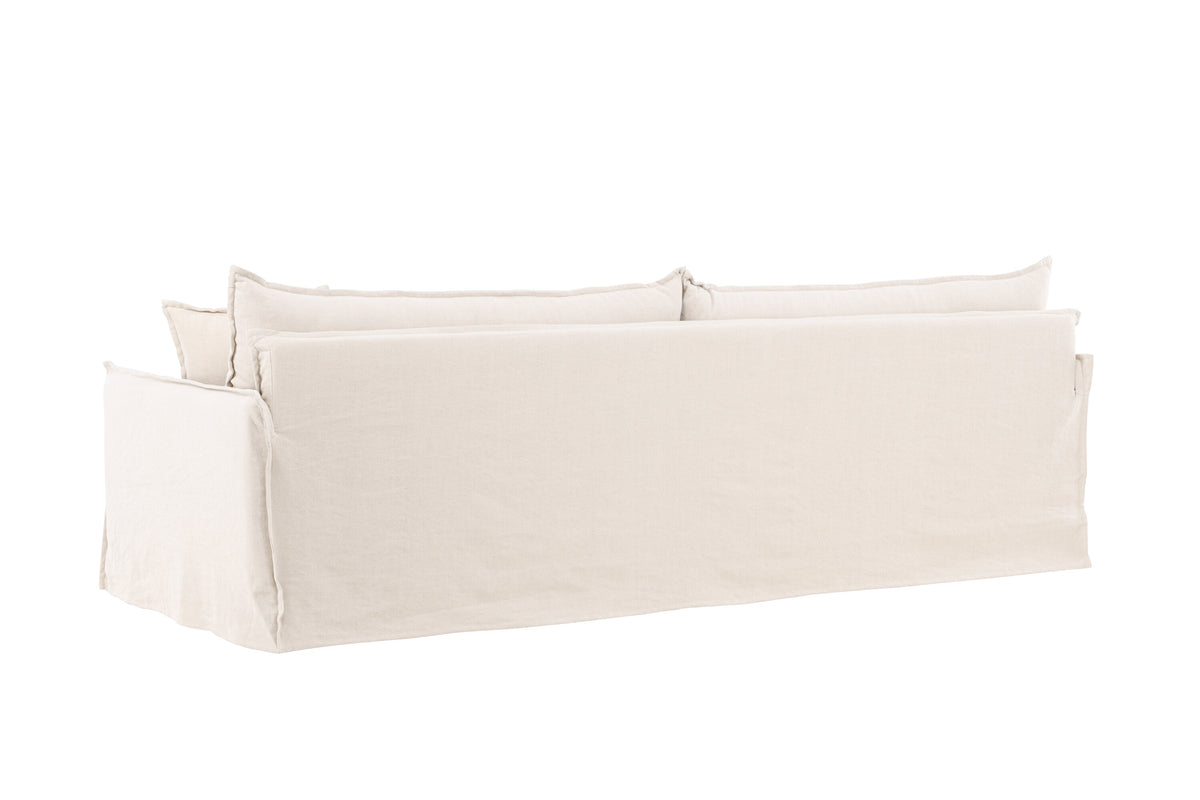 Nova 4-sitssoffa beige tyg med linnestruktur