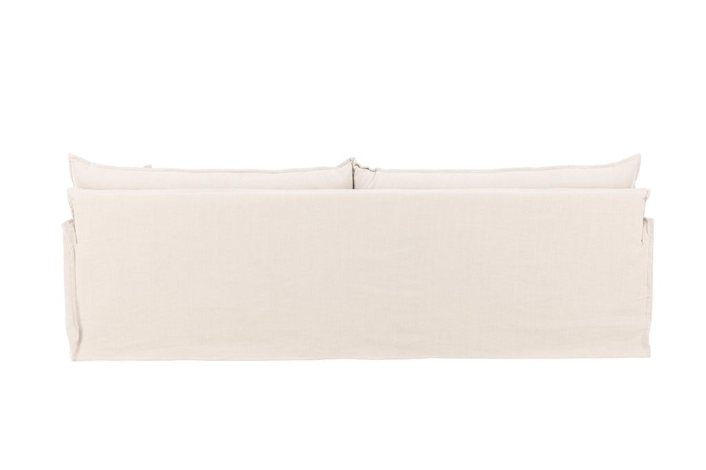 Nova 4-sitssoffa beige tyg med linnestruktur