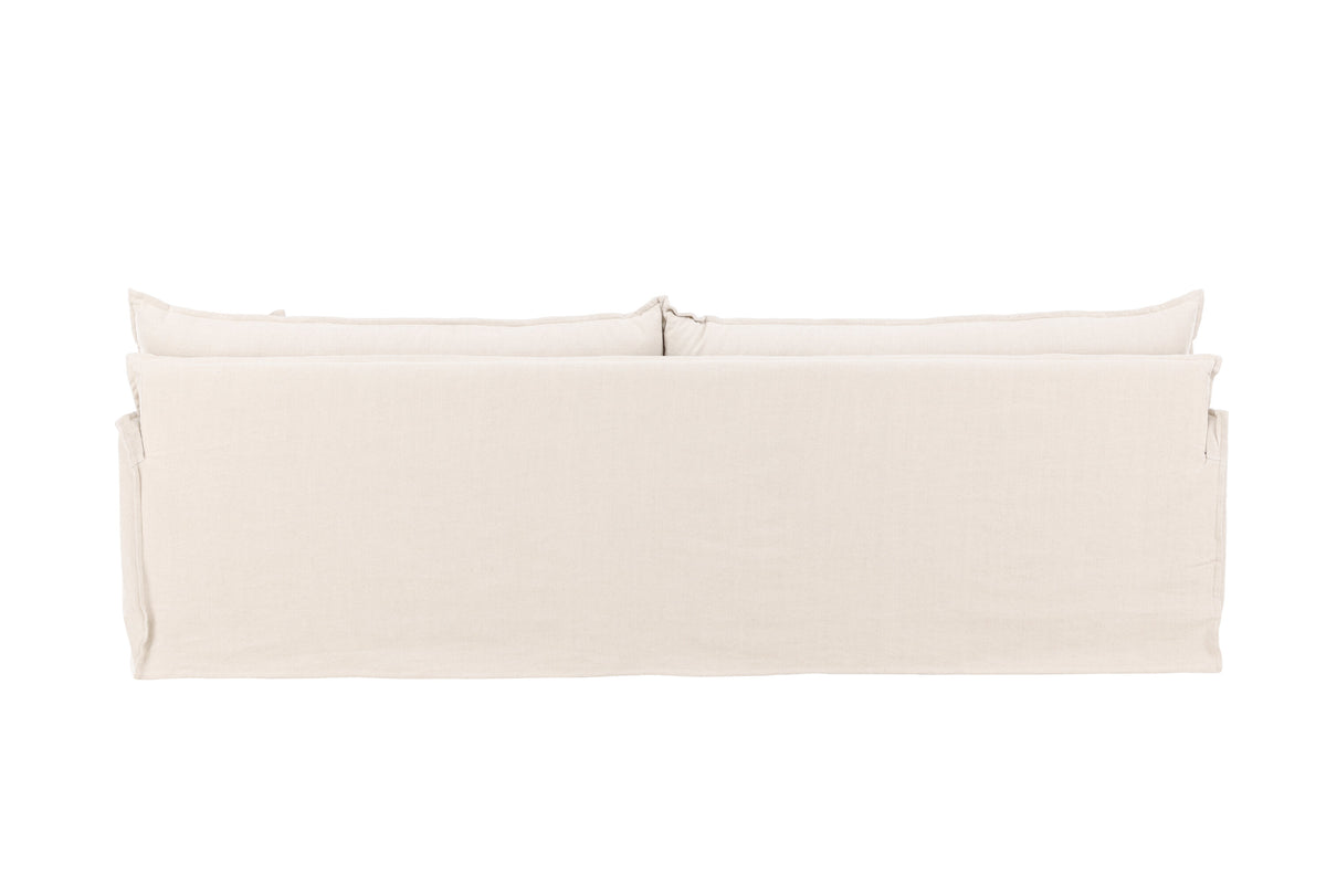 Nova 4-sitssoffa beige tyg med linnestruktur